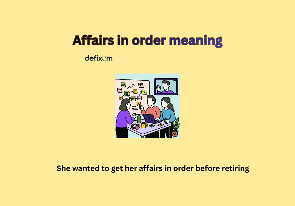 affairs in order meaning